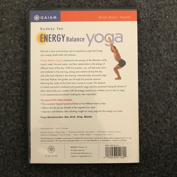 Energy and balance yoga with Rodney Yee DVD - Picture 2 of 4